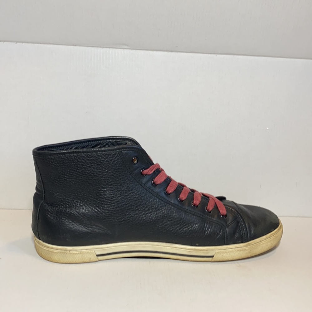 Louis Vuitton black leather high-top sneakers